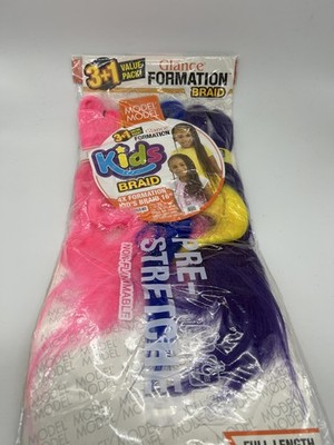 Model Model Glance Kids Braid 4X Formation 32in Citrus-Mix Pre-Stretched Hair