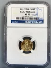 2012 US 1/10th ozt Gold $5 Eagle Coin NGC MS70 Early Releases L24877