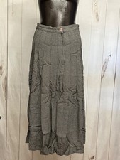 Laura Caspari Vintage Pleated Midi Skirt 10 Checkered Viscose USA-made