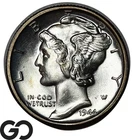 1944 Mercury Dime Flashy Solid Gem BU+