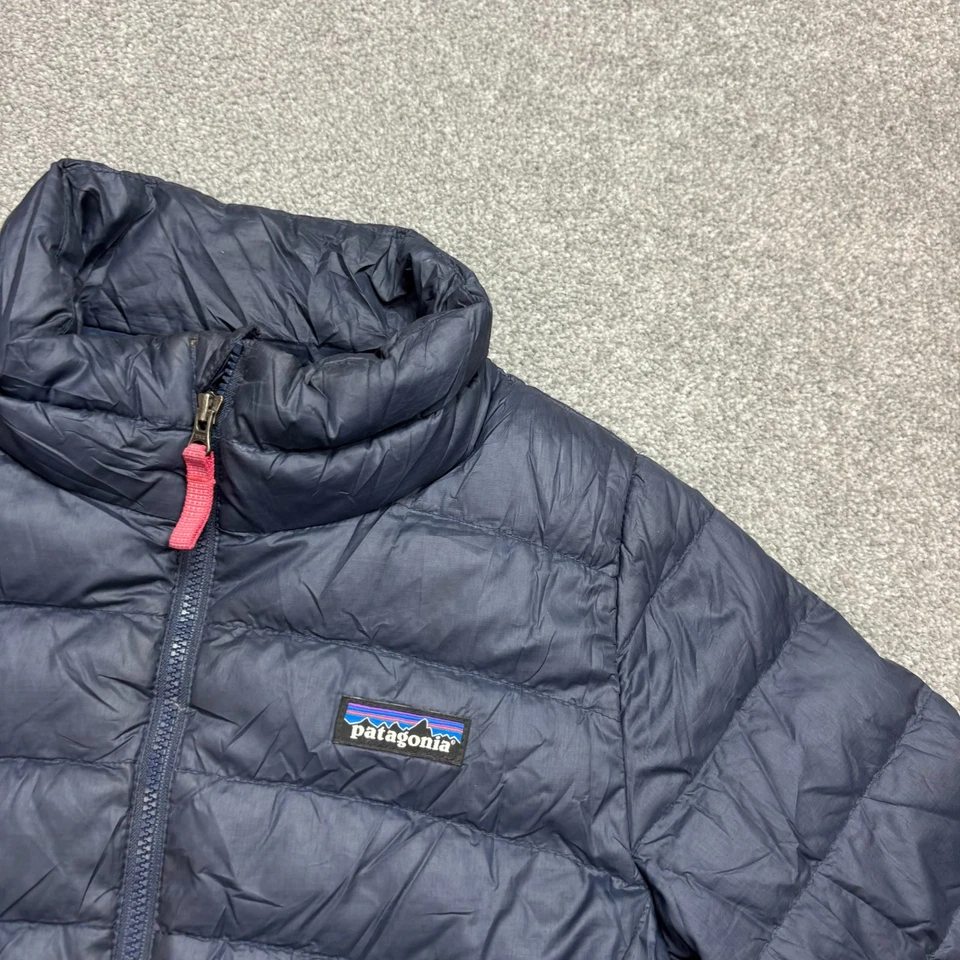 Patagonia Jacket Kids Medium Blue Ultralight Puffer Down Sweater Coat Youth* - Image 3 of 4