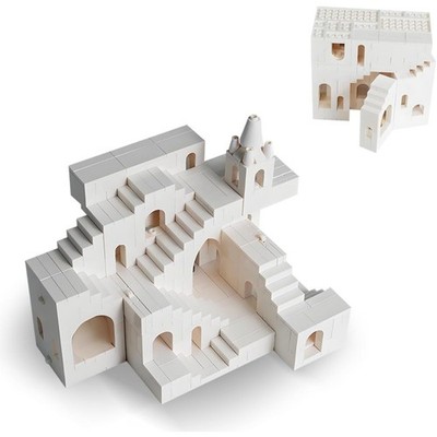Magic Maze Building Block 660PCS White Castle Deformable Blocks for Adults