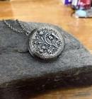 Vintage Scottish Thistle Locket Necklace Antique Silver plated Scotland Celtic — photo 2