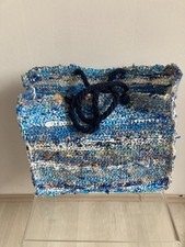 Torba z folii plastikowej shopper zakupy upcykling zrównoważona 01 niebieska