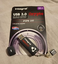 Integral Crypto FIPS 197 32GB USB 3.0 Hardware Encrypted USB-A Flash Drive