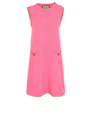 Gucci Lame Knit Dress Womens M Pink Cotton Polyester (Polymer)