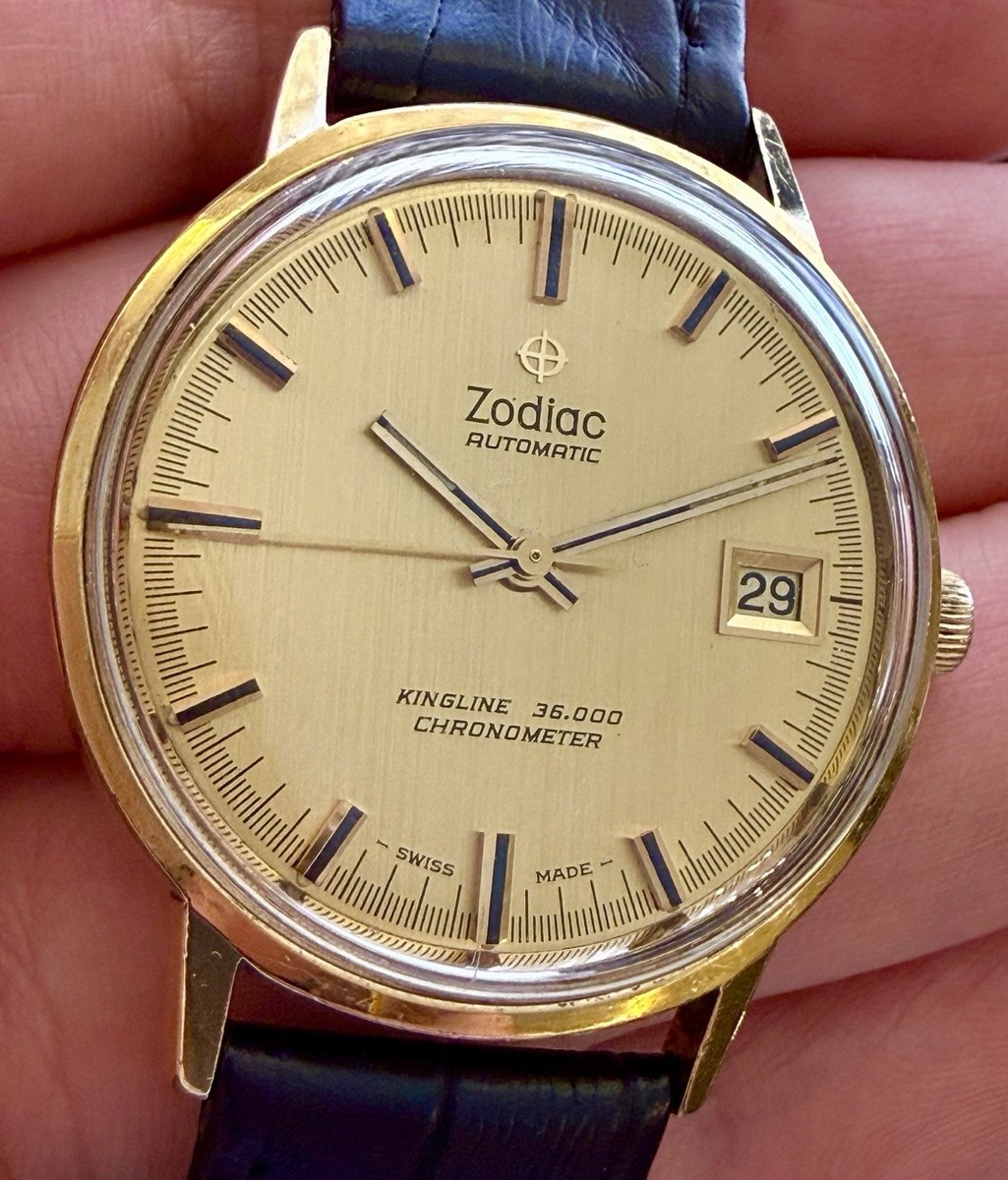 ✓ ZODIAC Kingline - Gold Plated - Automatic - Rare SWISS Watch