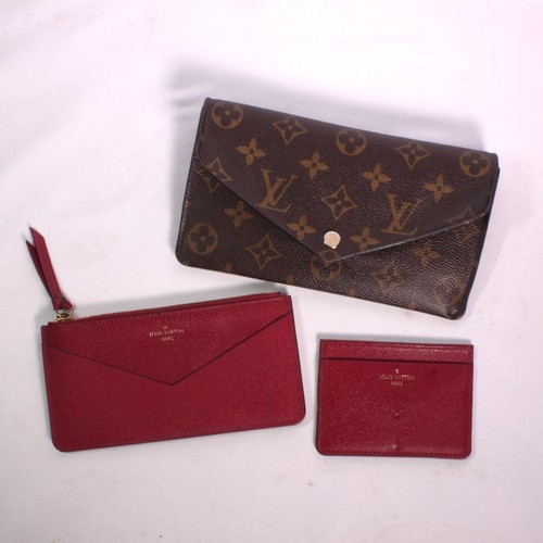 Louis Vuitton Jeanne Long Wallet Monogram Brown Pink Leather Women's Used From J