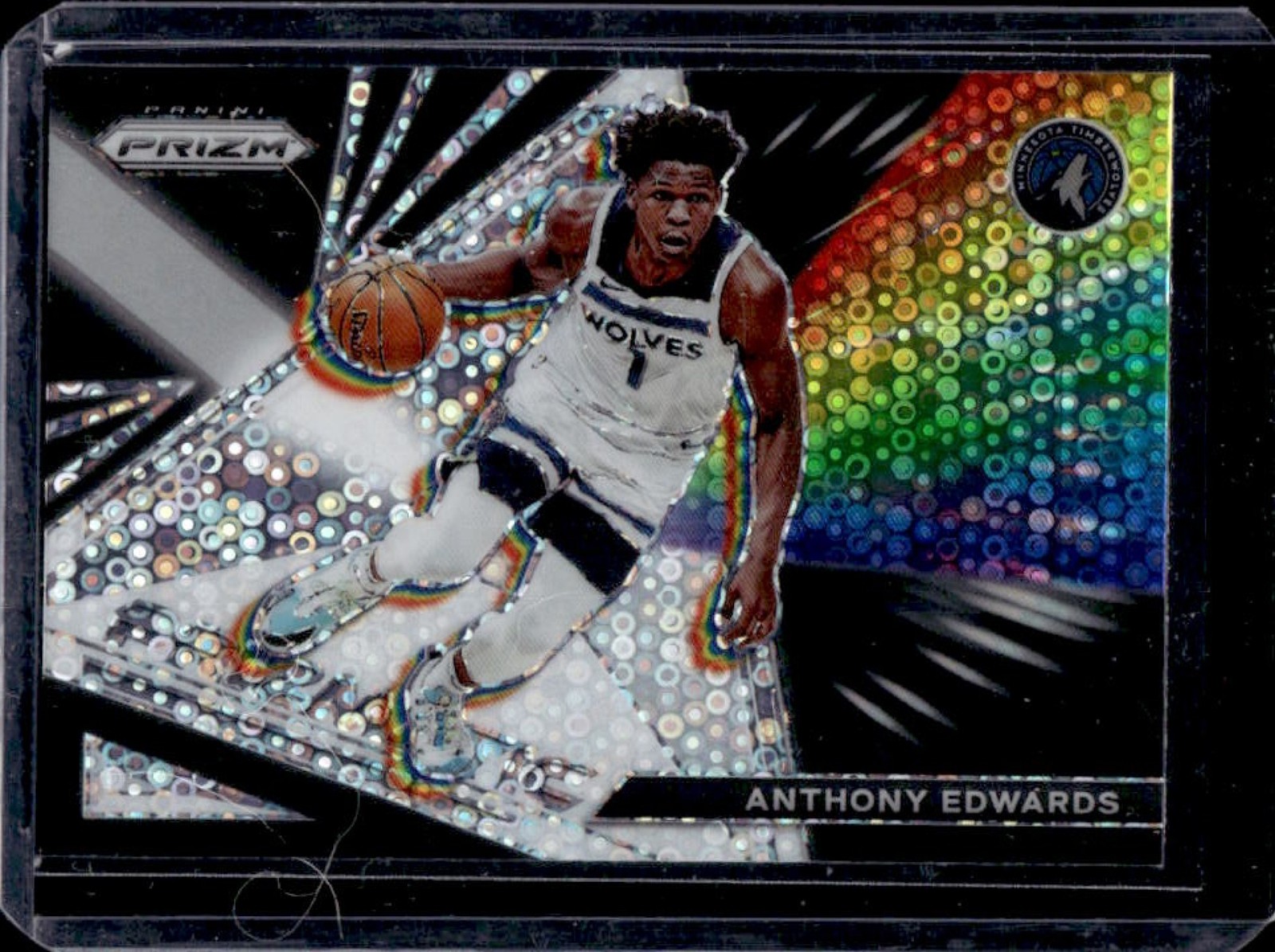 2021-22 Prizm Anthony Edwards Prizmatic Fast Break #19 Timberwolves