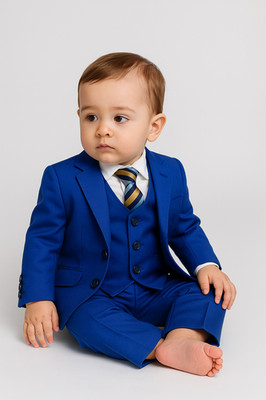 Jungen Saks blau 3-teilig Slim Fit Jungen Anzug Pageboy Hochzeit Abschlussball Kinder Kleid Anzüge