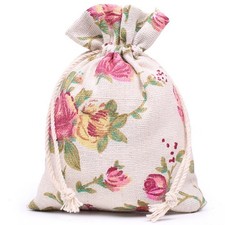 50PCS Rose Drawstring Bags Burlap Flower Pouch Bags Gift Bags Jewelry Pouches...