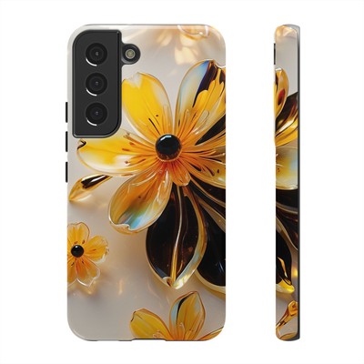 Floral IPhone/Galaxy/Google Phone Case, Colorful Glass Flowers Phone Case Cover