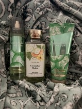 CUCUMBER MELON FRAGRANCE MIST  BODY CREAM  BODY WASH 3 PC BATH BODY WORKS NEW