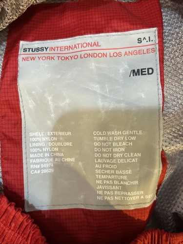 NWT Stussy Nylon Bungee Pant Mens Red Jogger Track Sweatpants Size M Medium - Picture 11 of 12