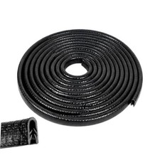 Black Car Door Edge Guards, Clip-On U-Shaped Rubber Trim, 16.4 ft Built-in