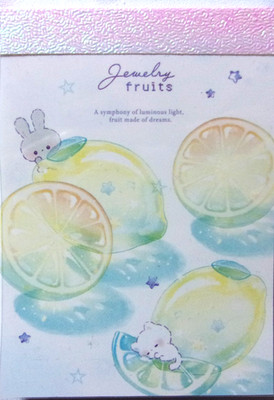 Q-LIA Jewelry Fruits Lemon Mini Memo Pad Made in Japan 70 sheets
