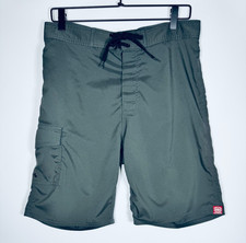 Maui Built Board Shorts Mens 32 Gray Tonal Geometric Surf Swim Made in USA Aloha