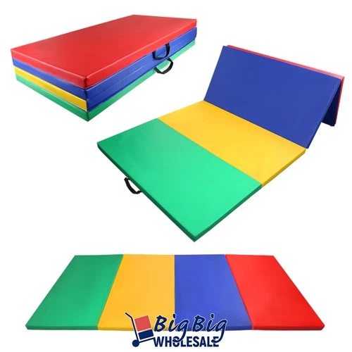 Colored Thick Foam Folding 4 Panel Gymnastics Gym Mat Exercise Yoga Fitness deal from eBay
