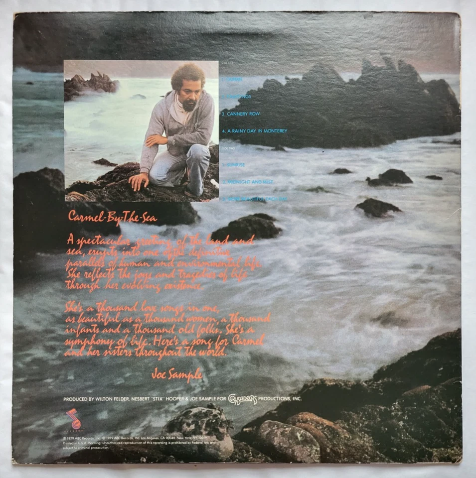 JOE SAMPLE - CARMEL - LP 1979 US - ABC RECORDS - AA-1126 - Image 2 of 4