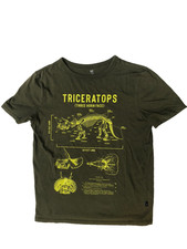 Boys size 14/16 Gap short-sleeve olive green t-shirt - Triceratops print - GUC