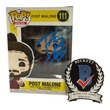 Post Malone Signed Autograph Funko Pop 111 Beckett BAS Posty White Iverson