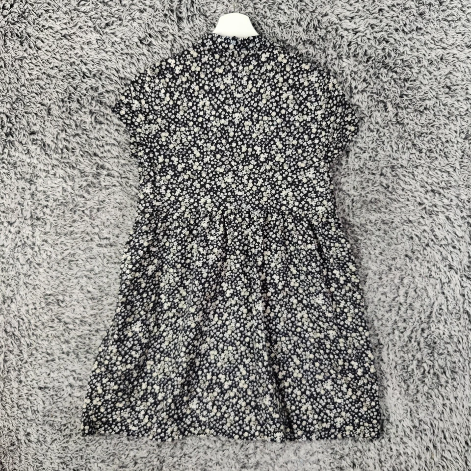 Vestido Floral Oscuro Manga Corta Informal Negro Blanco Talla XL 14-16 Antiguo Azul Marino Niñas Foto 2 de 4