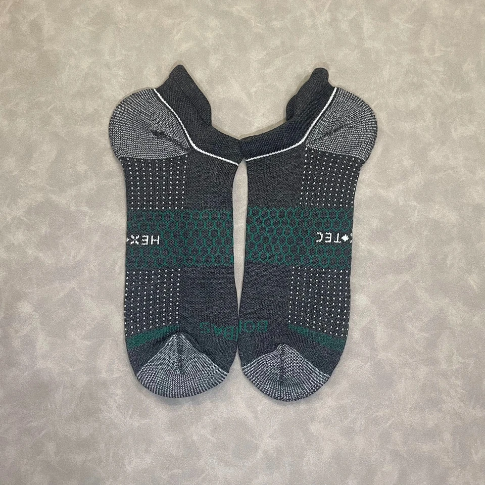 3 pares de calcetines tobilleros para correr Bombas Hex Tec para hombre talla grande gris verde ligeros Foto 4 de 4