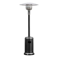 50,000BTU Propane Patio Heater Standing Steel with Wheels Black