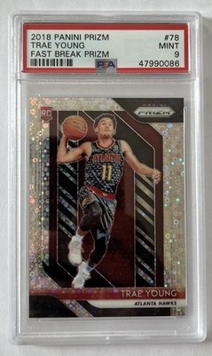 Trae Young RC PSA 9 2018 Panini Prizm Fast Break #78 Rookie Hawks