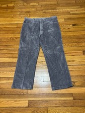 Vintage Lee Riders Mens Corduroy Pants Size 36x26 Gray Flat Front Made in USA
