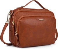 Gladdon UmhäNgetasche Damen Schultertasche Leder Handtasche Braun