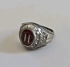 Vintage Kinney Sterling Silver Class Ring Size 5 w/ the Letter H