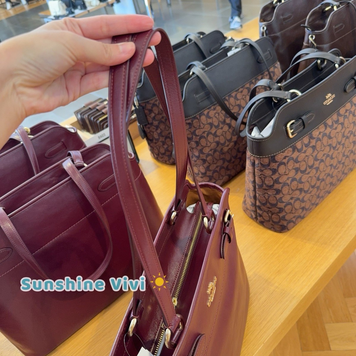 NWT Coach Easton Tote Bag CCZ07 Shiny smooth leather Dark Wine | eBay