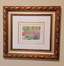 Daniele Cambier's "Jardins des Champs Elysees" Original framed,signed watercolor