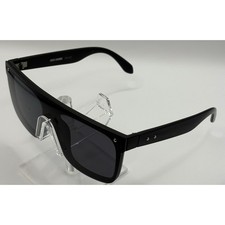 Steve Madden SR1021 Black Shield Sunglasses Oversized Flat Top 59124MSM002 LTS