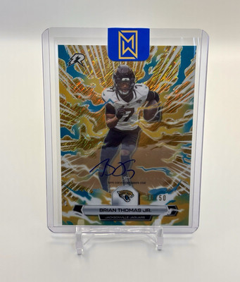Brian Thomas Jr. 2025 Topps Resurgence Gold Power Surge Auto /50 #45 Jaguars