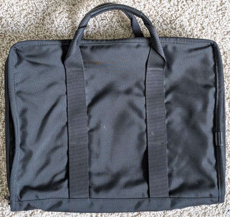 TUMI Alpha Slim Large Screen Laptop Briefcase Ballistic Nylon Double Handles Blk View 3