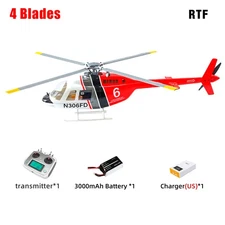 FlyWing Bell 206 4 Blade Helicopter 6CH Brushless GPS H1 Flight Control Hovering
