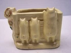 Vintage Shawnee Pottery Planter Three Little Pigs Looking Over Fence Yellow USA