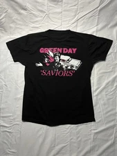 Green Day Band 2024 Saviors Tour Concert Merch T Shirt Black Fits Medium