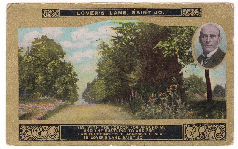 Lover's Lane St. Jo. MIssouri antique postcard