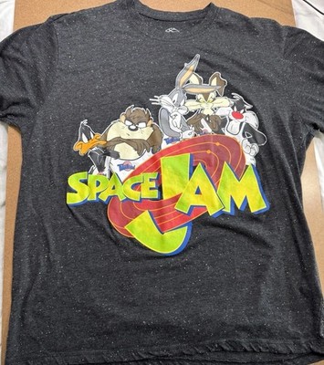 Space Jam T-Shirt Size 2XL Retro Movie Looney Tunes Black Galaxy make an offer! 