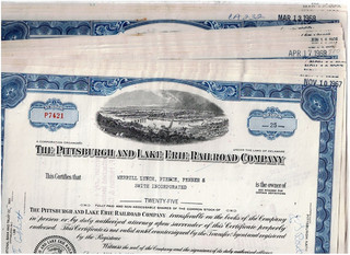 Dealers' Lot 17 Pittsburgh and Lake Erie Railroad 1960s younger type blue VF/