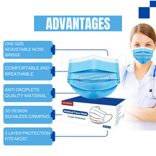 LOW PRICE - 50 PACK - 3-Ply Disposable Surgical Face Mask / Type 2R II R Mask