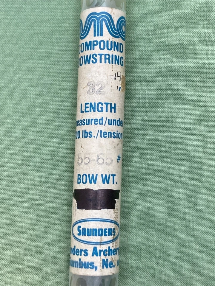 NEW SAUNDERS AMO COMPOUND BOWSTRING WEIGHT 55-65 LENGTH 32" 14 STRAND Foto 2 de 3