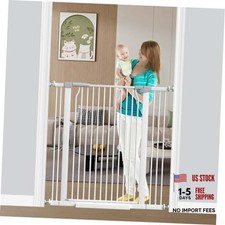40.5" Extra Tall Baby Gate for Stairs Doorways, Fits 29.5" 29.6"-40.5" White