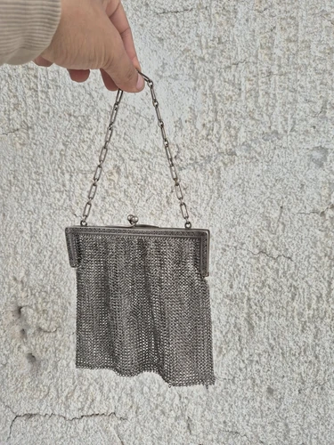 Vintage Esterlina Plata Malla Coin Purse Raro 140 Grams - Imagen 1 de 6