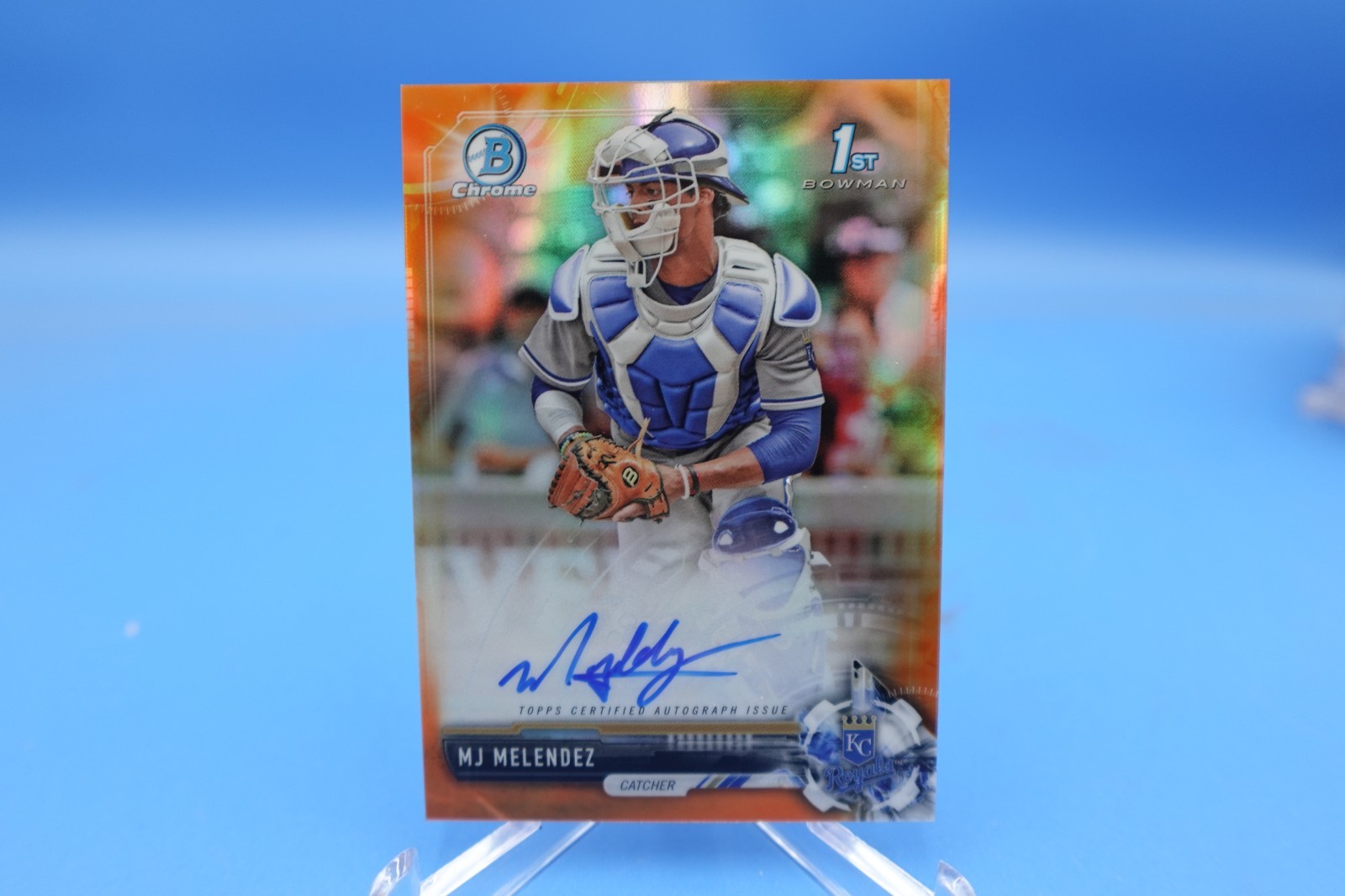 2017 Bowman Draft Chrome Mj Melendez Auto Orange Refractor /25 1st Bowman