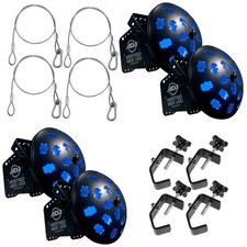 American DJ 4 Vertigo Hex LED Moonflower Effect Fixtures w/ Clamps  Harnesses