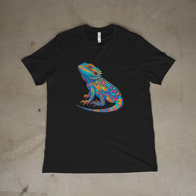 Colorful Lizard Shirt Bearded Dragon Gecko Art Tee Reptile Lover Gift Men Women